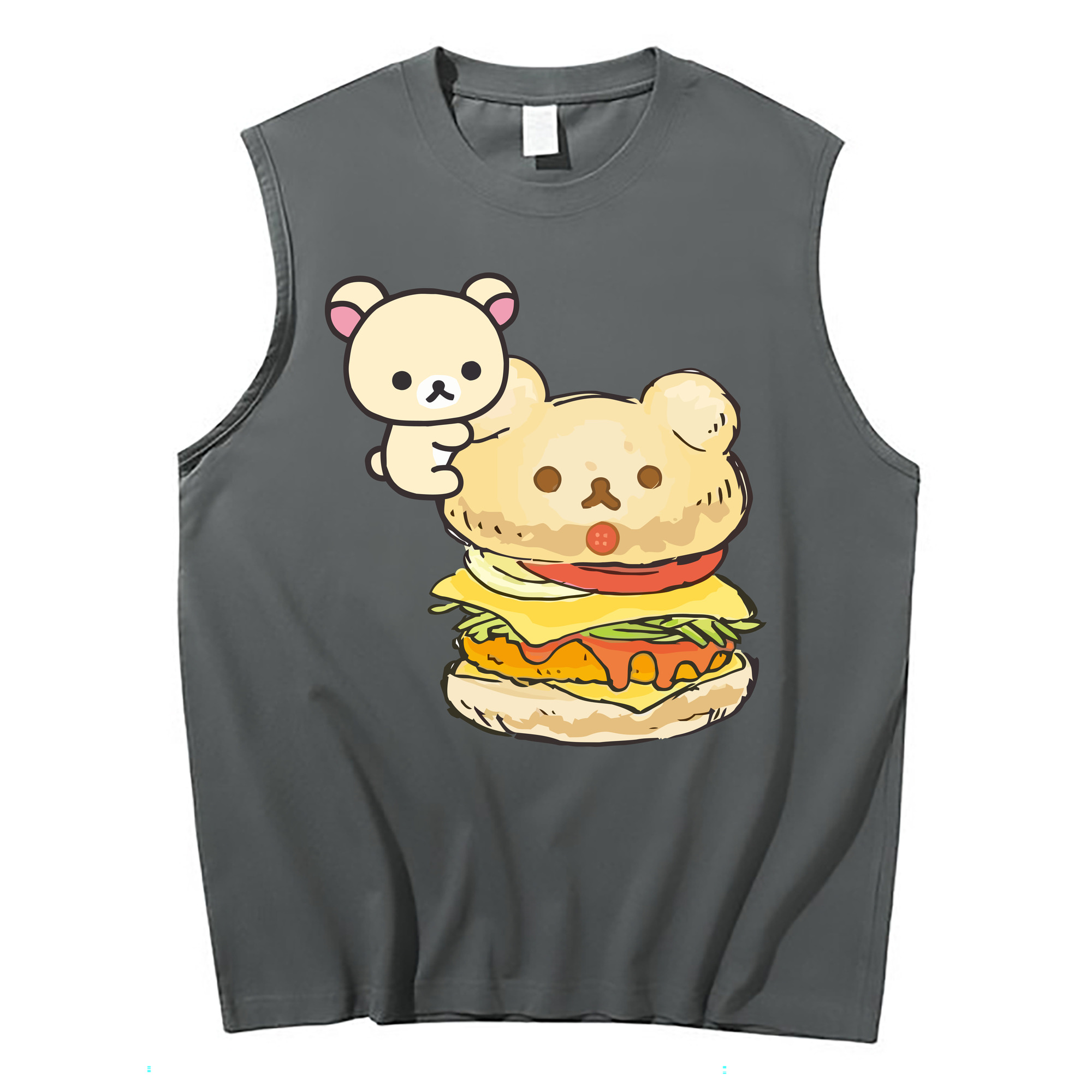 （画像用） リラックマ リラックマ キイロイトリ Rilakkuma Korilakkuma Kiiroitori コットン100％タンクトップ（フロントプリント）